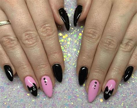 acrylic nail designs pink and black|minimal pink and black nails.